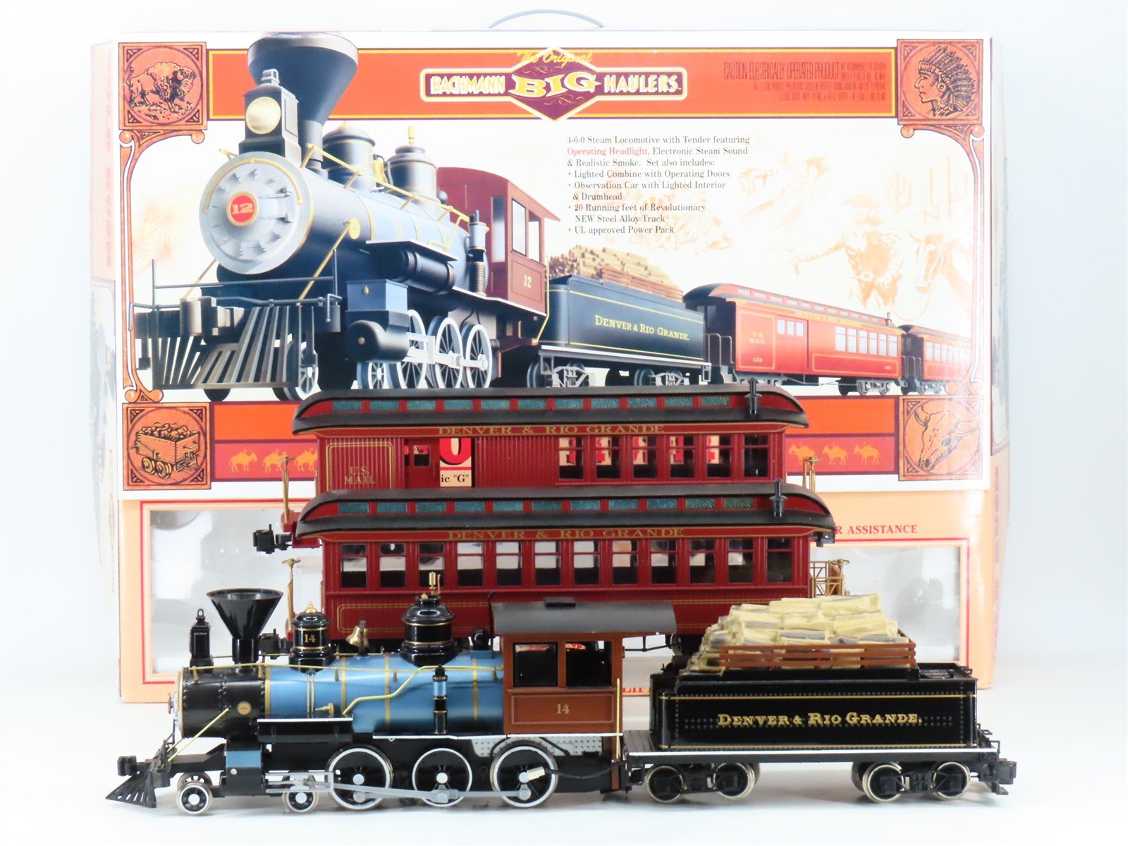 G Scale Bachmann 90022 Gold Rush Steam Locomotive Passenger Train Set
