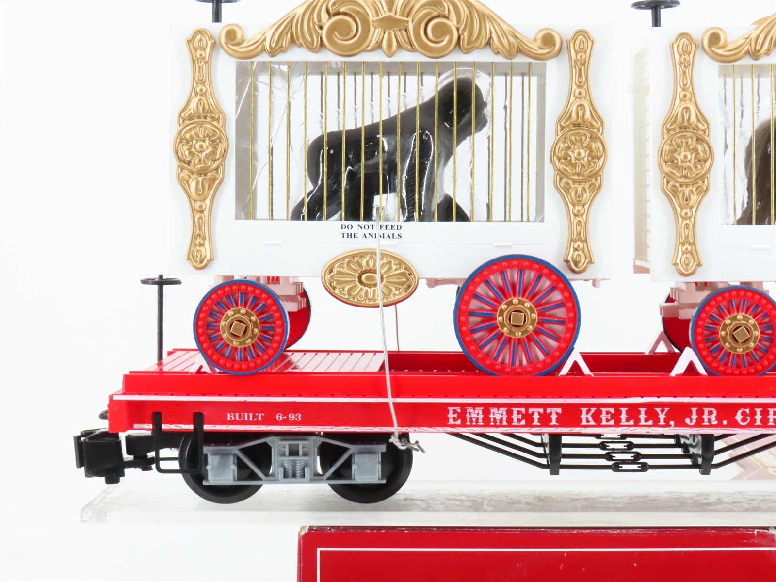 G Scale Bachmann 98372 EKLX Emmitt Kelly Circus Flatcar #162 w/2 Cage Wagons