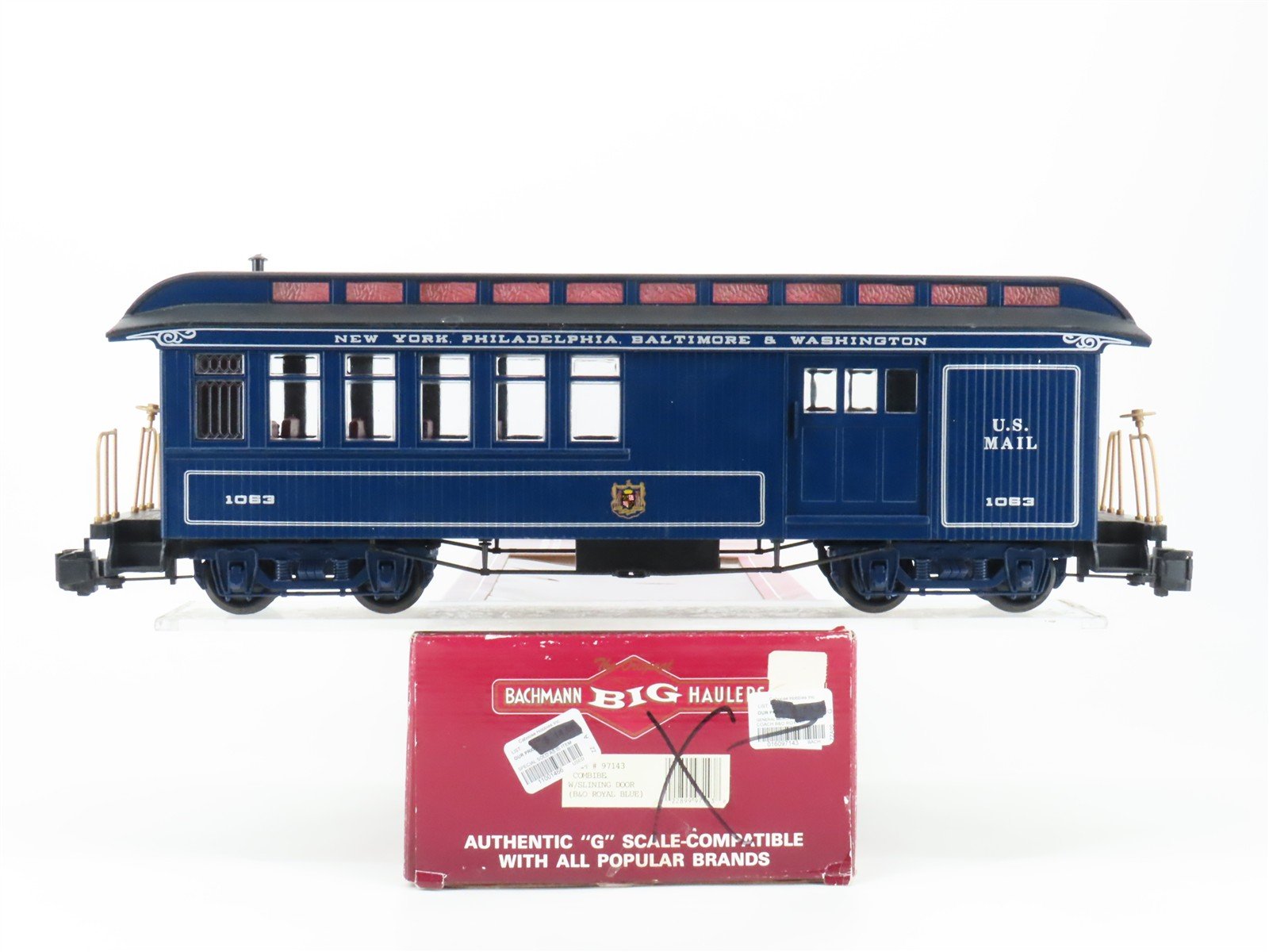 G Scale Bachmann 97143 NYPB&W Railway Combine Passenger Car #1063
