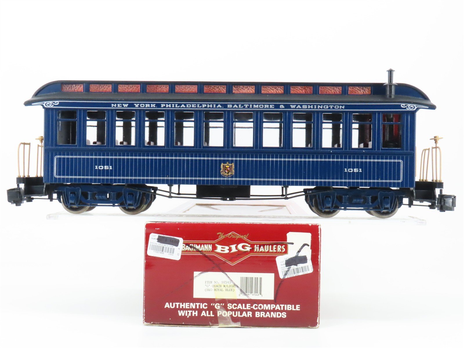 G Scale Bachmann 97243 NYPB&W Railway Combine Passenger Car #1051