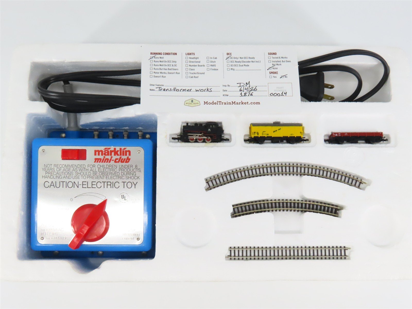 Z Scale Marklin Mini-Club 8907A DB German 0-6-0T Steam Freight Train Set S