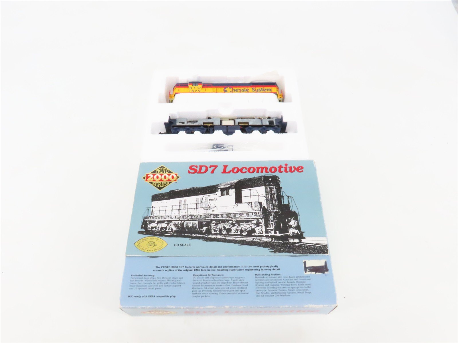 HO Scale Proto 2000 8919 B&O Chessie System EMD SD7 Diesel #1829 - DCC Ready