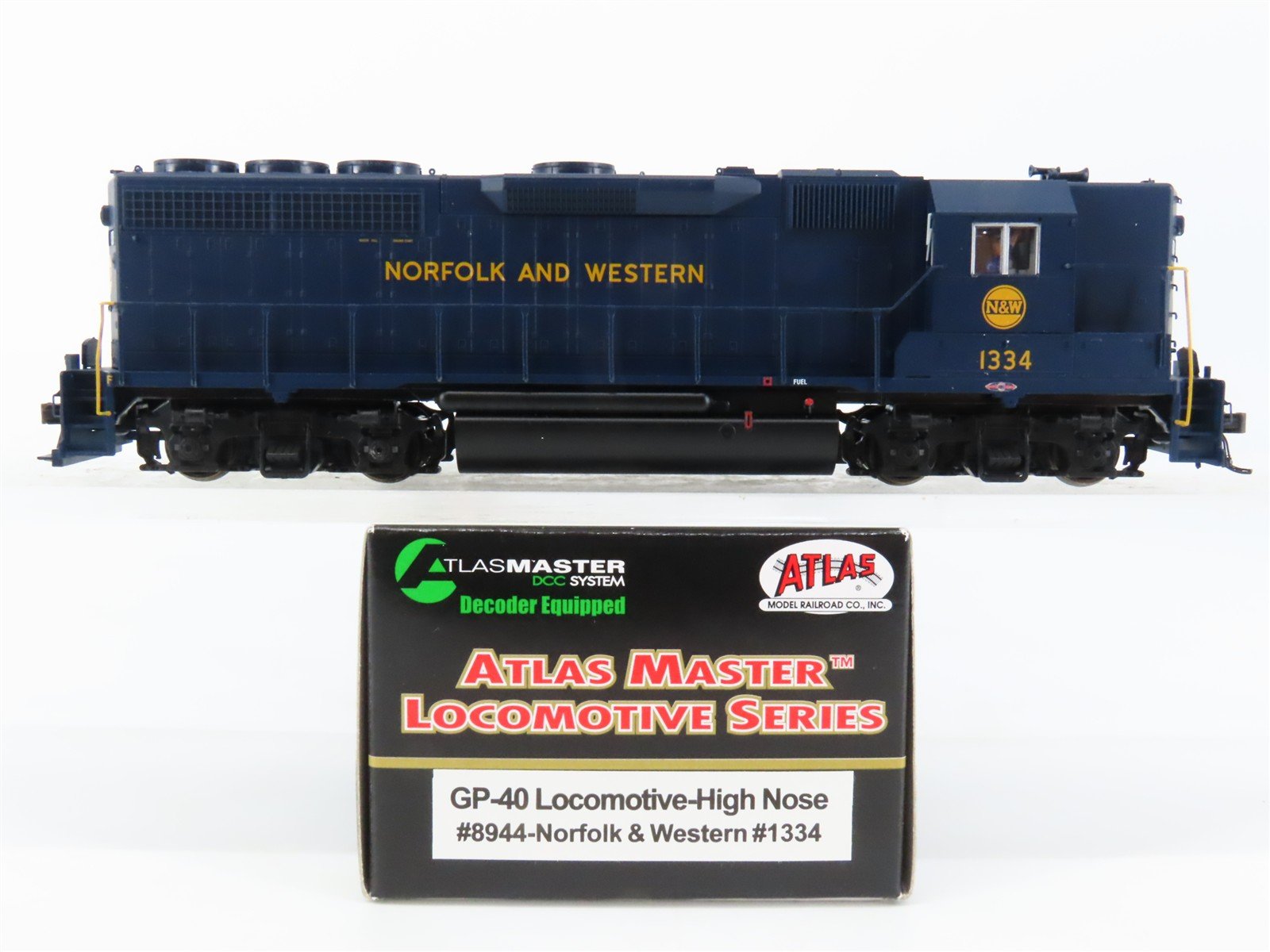 HO Atlas Master 8944 N&W Norfolk & Western GP40 High-Nose Diesel #1334 w/ DCC