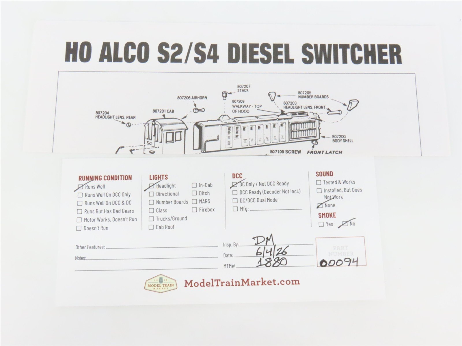 HO Scale Atlas 8707 GTW Grand Trunk Western ALCO S-2 Diesel Switcher #8099