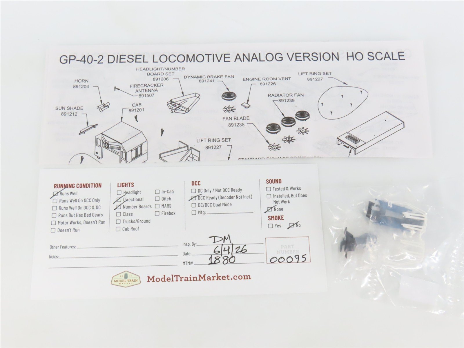 HO Atlas Master Silver 10000347 GTW EMD GP40-2 Ph. 1 Diesel #6418 - DCC Ready