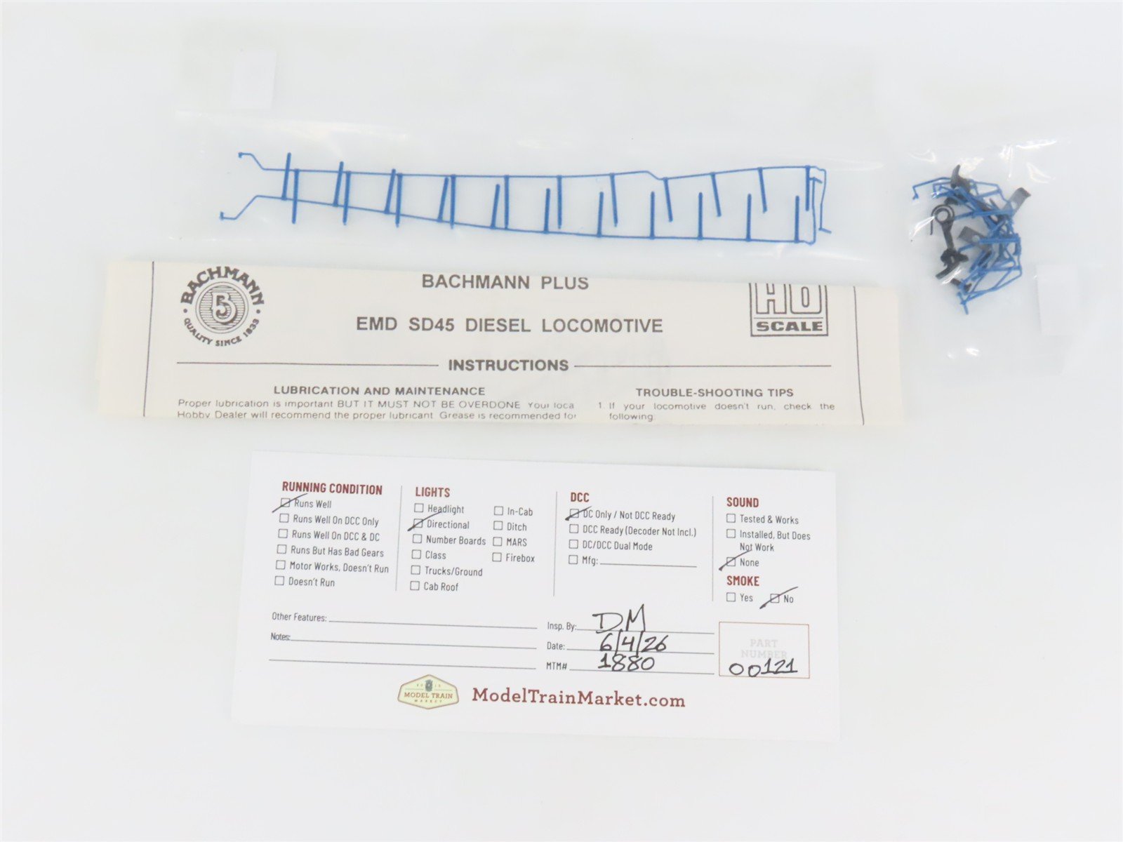 HO Scale Bachmann Plus 11607 CR Conrail EMD SD45 Diesel Locomotive #6203