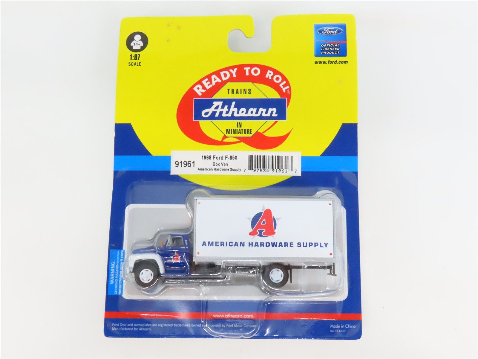HO Scale Athearn 91961 American Hardware Supply 1968 Ford F-850 Box Van - SEALED