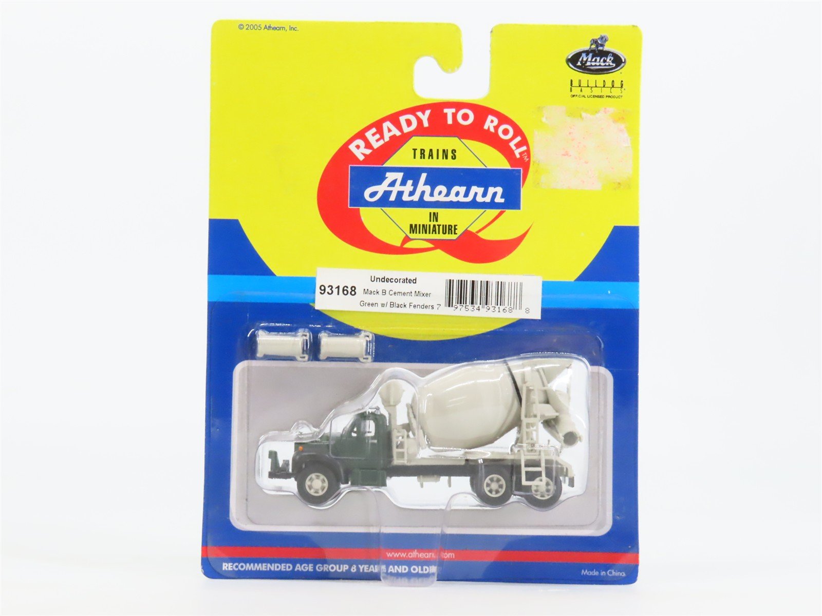 HO Athearn 93168 Unlettered Green/Black & Gray Mack B-Series Cement Truck SEALED