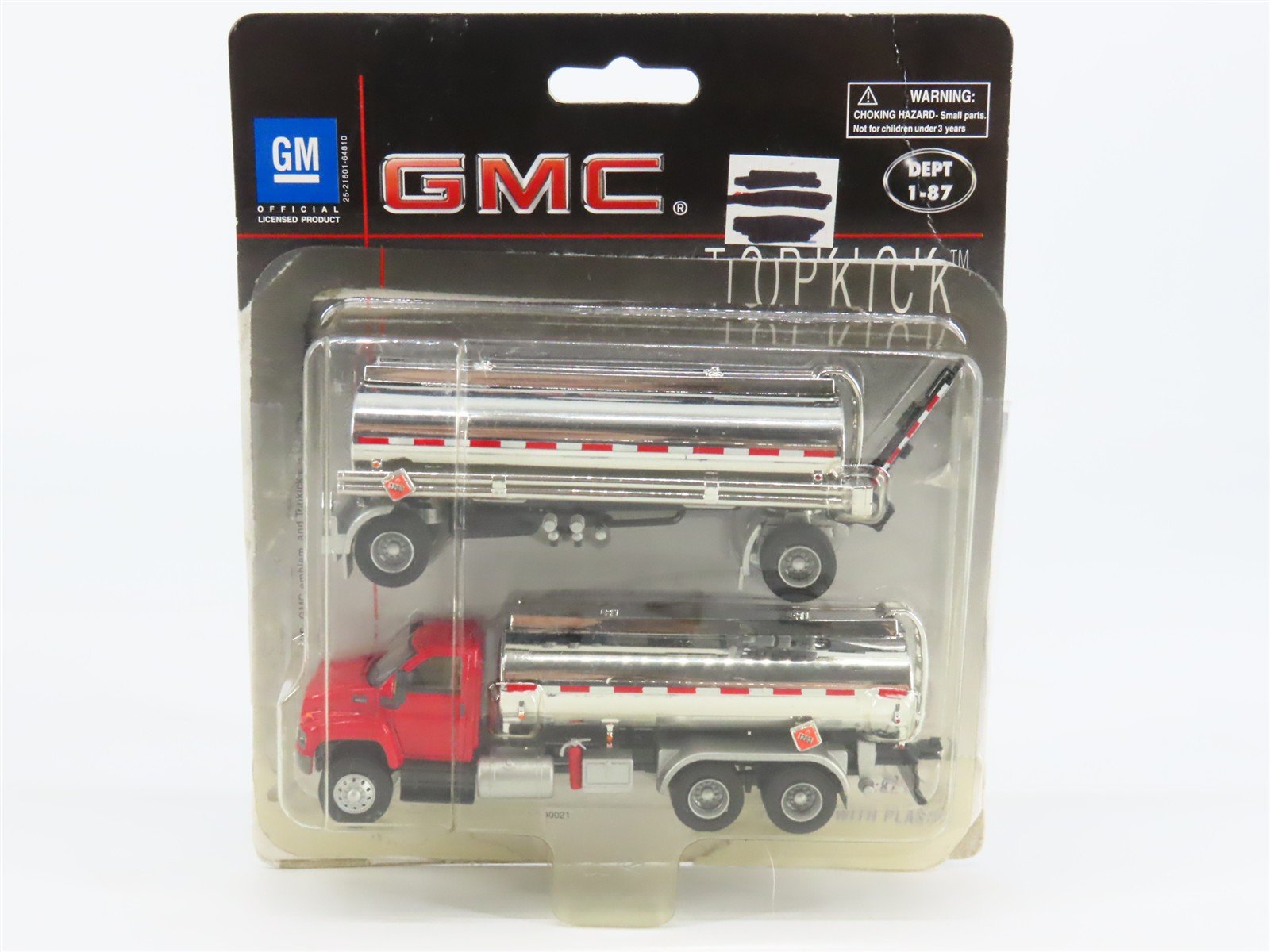 HO 1/87 Scale Boley 3018-16 Red & Chrome GMC Topkick Tanker Truck w/ Trailer