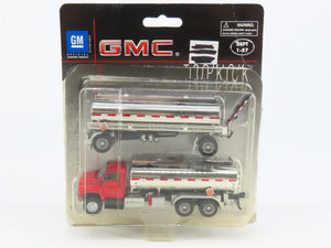 HO 1/87 Scale Boley 3018-16 Red & Chrome GMC Topkick Tanker Truck w/ Trailer