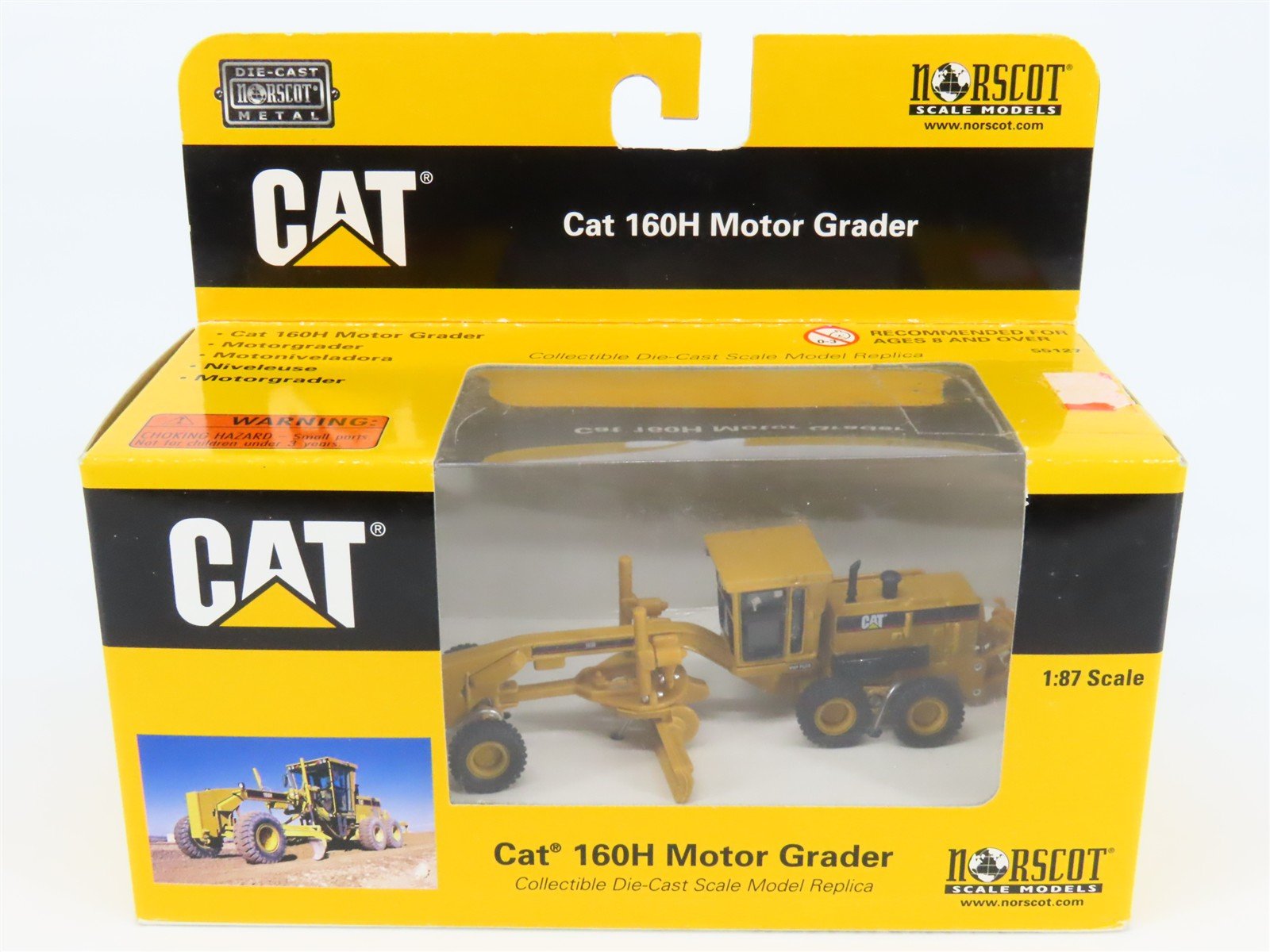 HO 1/87 Scale Norscot Die-Cast 55127 CAT 160H Motor Grader