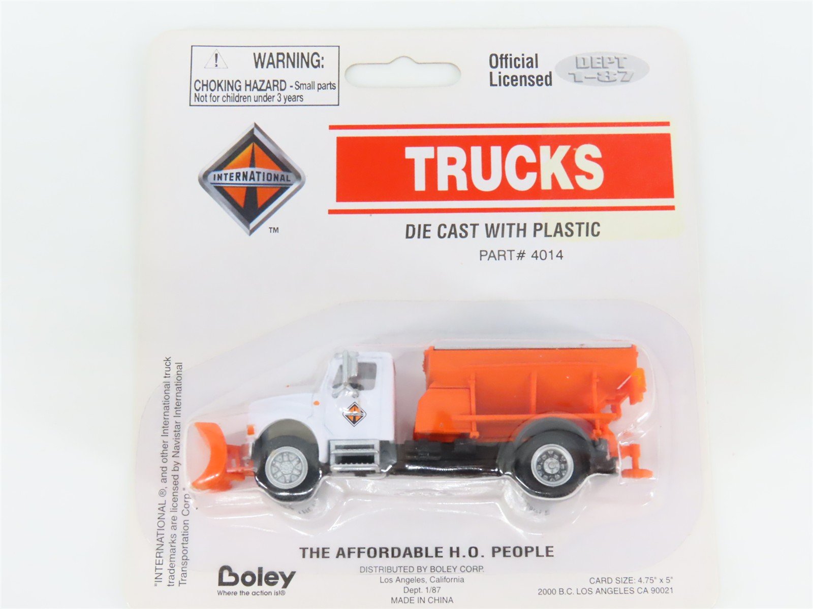 HO 1/87 Scale Boley 4104 International Snow Plow Truck - SEALED