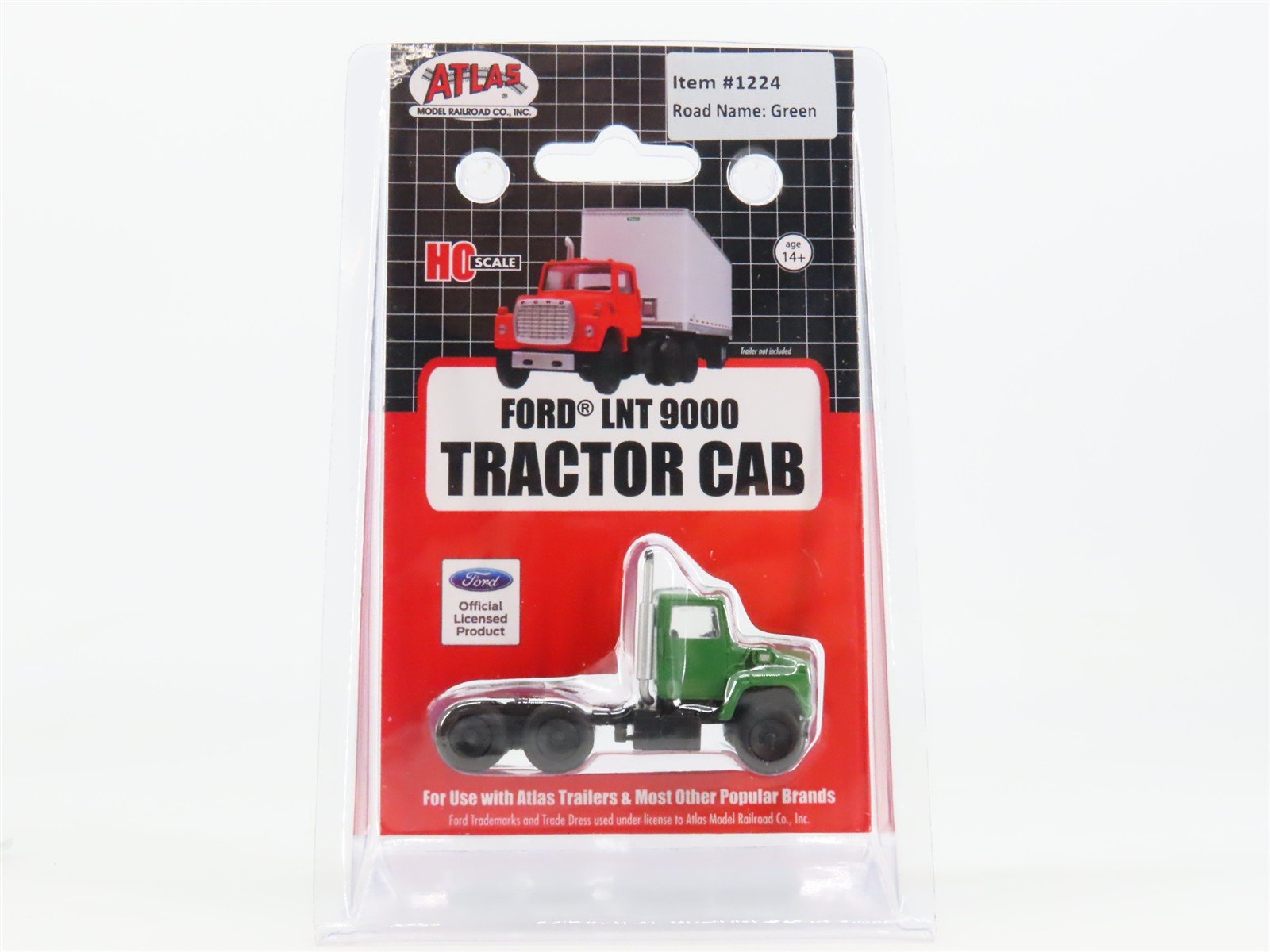 HO 1/87 Scale Atlas #1224 Green Ford LNT 9000 Tractor Cab