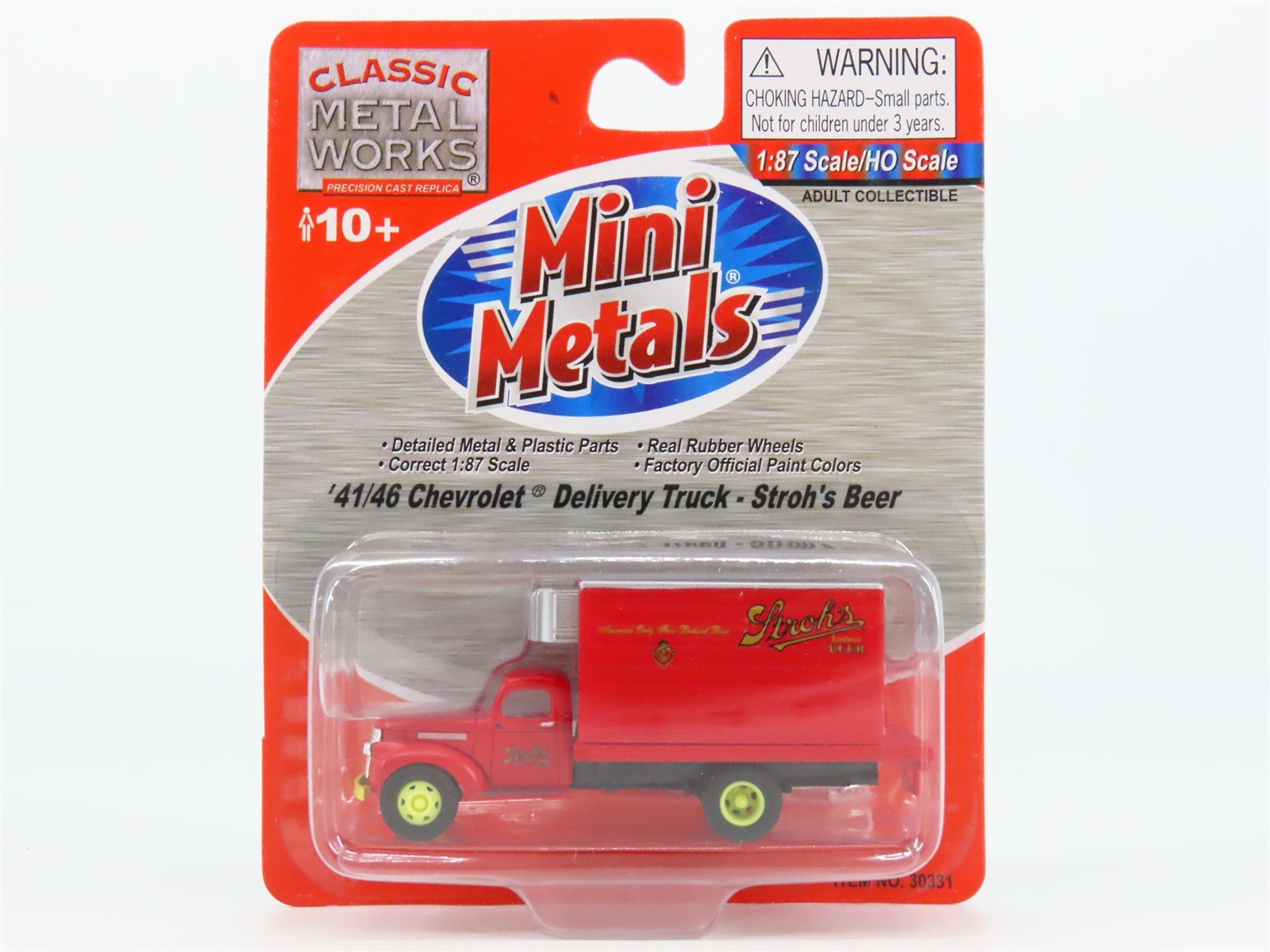 HO Scale CMW Mini Metals 30331 Stroh's Beer '41/46 Chevy Delivery Truck - SEALED