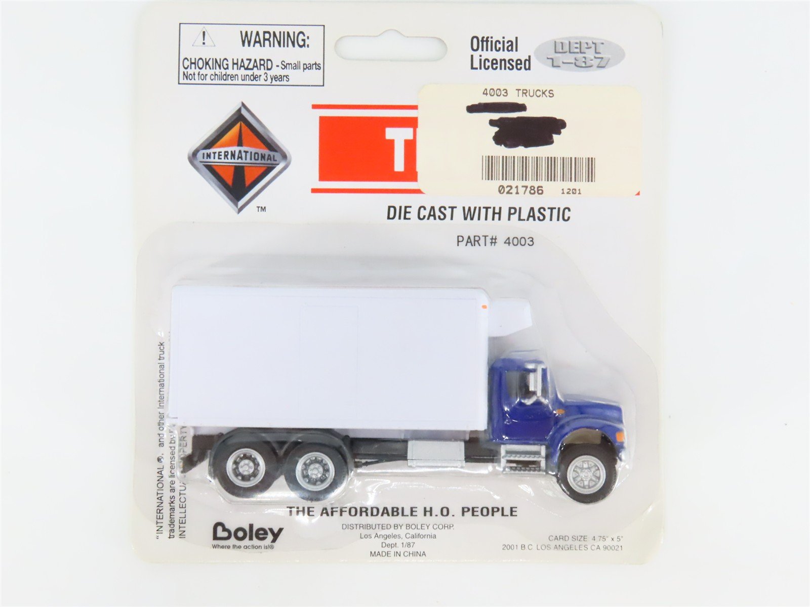 HO 1/87 Scale Boley 4003-27 Dark Blue/White Refrigerated Box Truck - SEALED