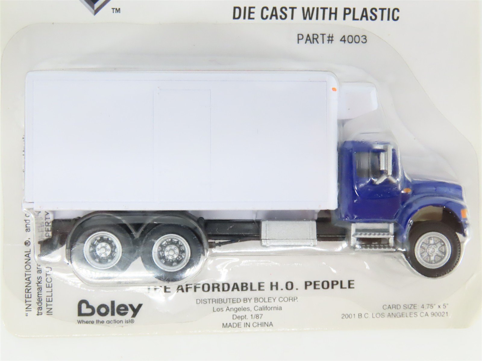 HO 1/87 Scale Boley 4003-27 Dark Blue/White Refrigerated Box Truck - SEALED