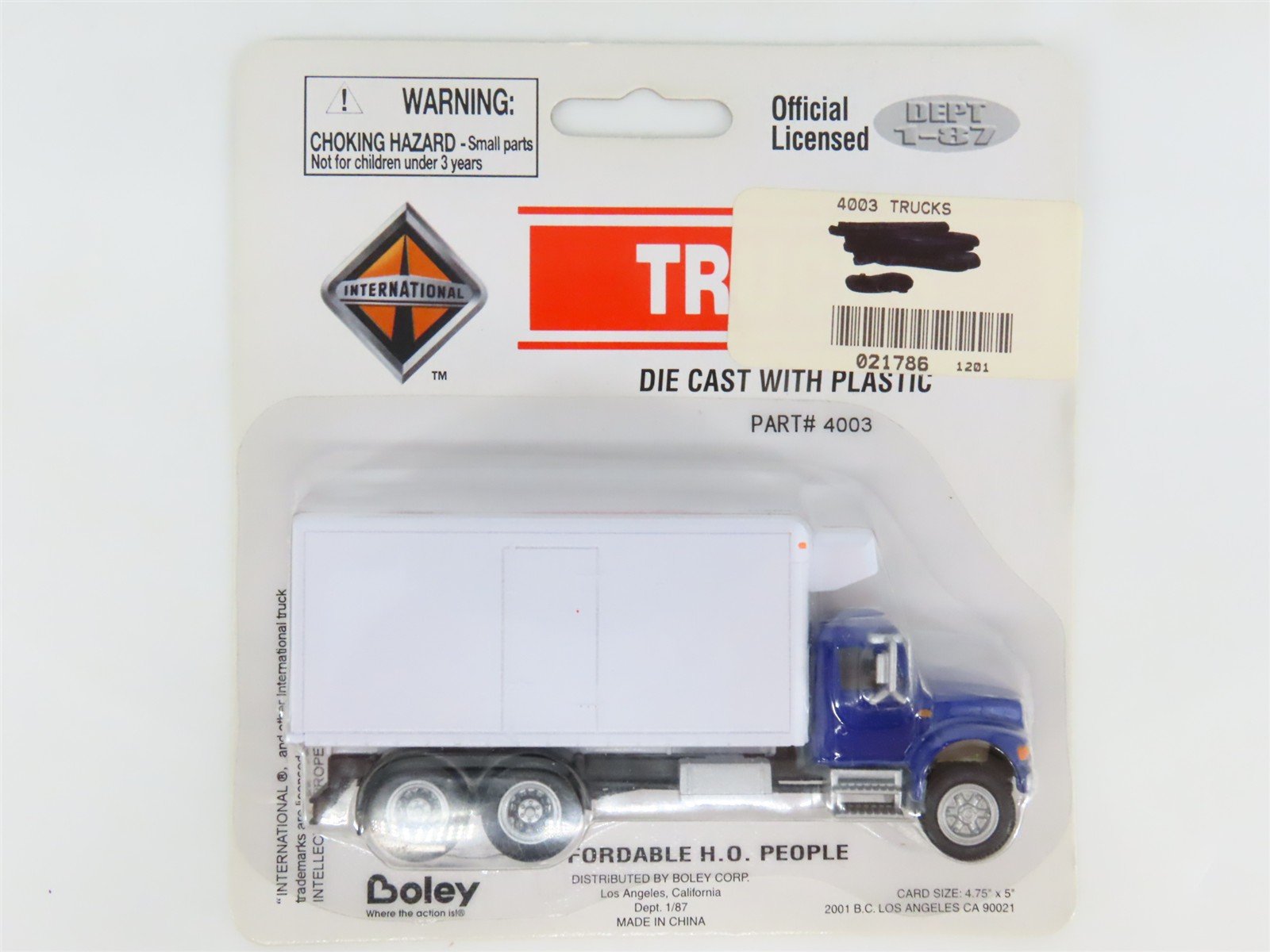 HO 1/87 Scale Boley 4003-27 Dark Blue/White Refrigerated Box Truck - SEALED