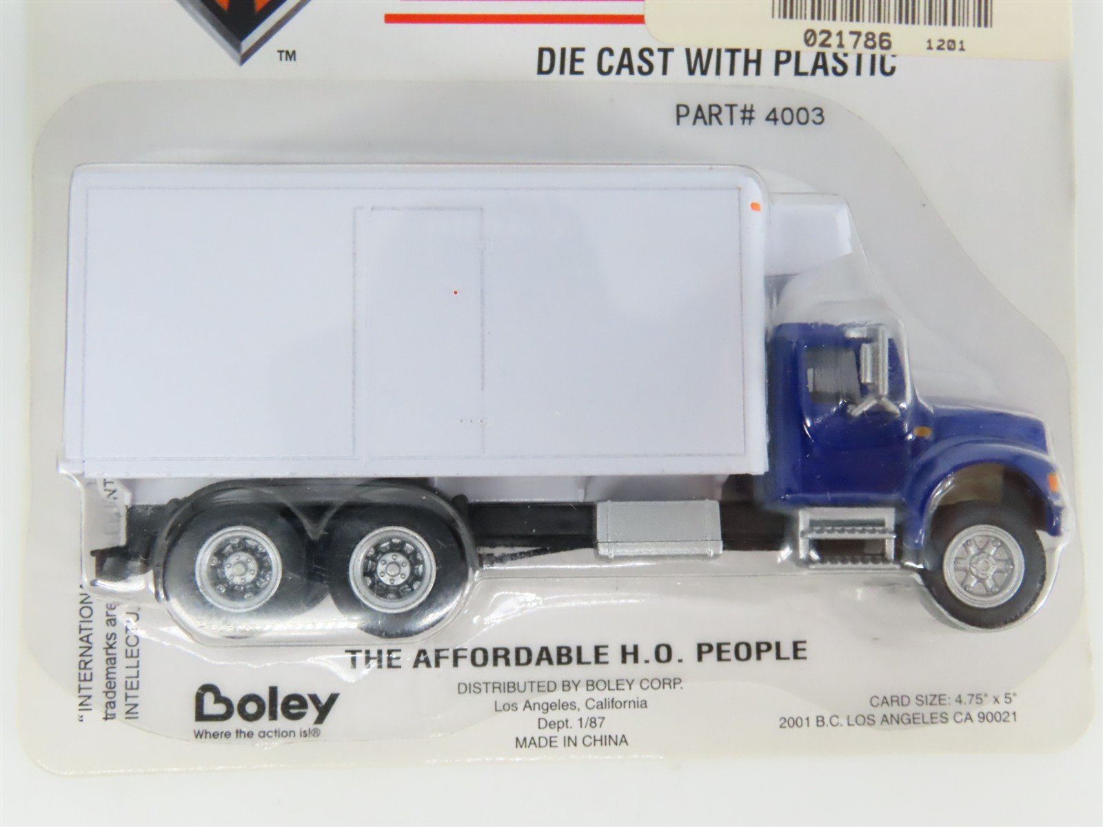 HO 1/87 Scale Boley 4003-27 Dark Blue/White Refrigerated Box Truck - SEALED