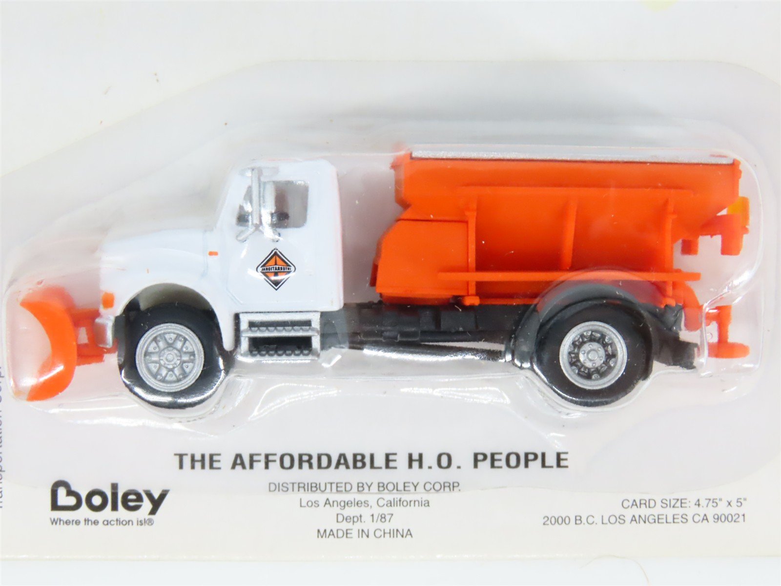 HO 1/87 Scale Boley 4014 White/Orange International Snow Plow Truck - SEALED