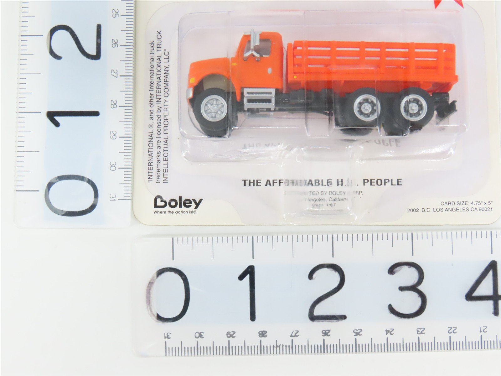 HO 1/87 Scale Boley 4006-99 Orange International Stake Bed Truck - SEALED