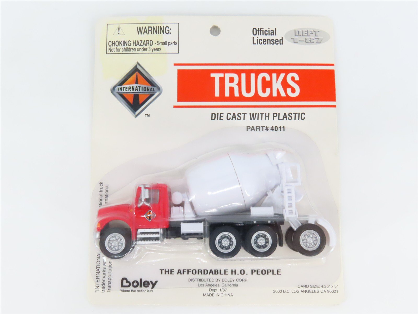 HO 1/87 Scale Boley 4011 Red/White International Cement Truck - SEALED