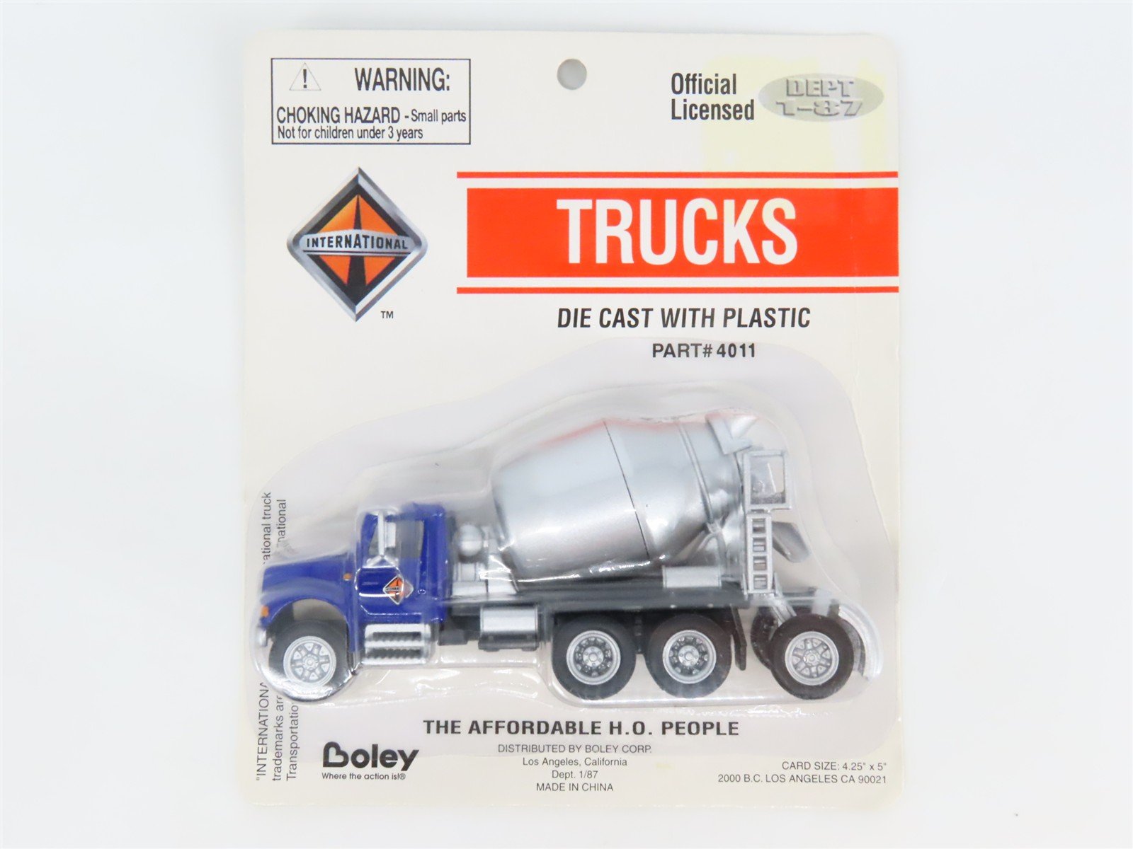 HO 1/87 Scale Boley 4011 Dark Blue/Silver International Cement Truck - SEALED