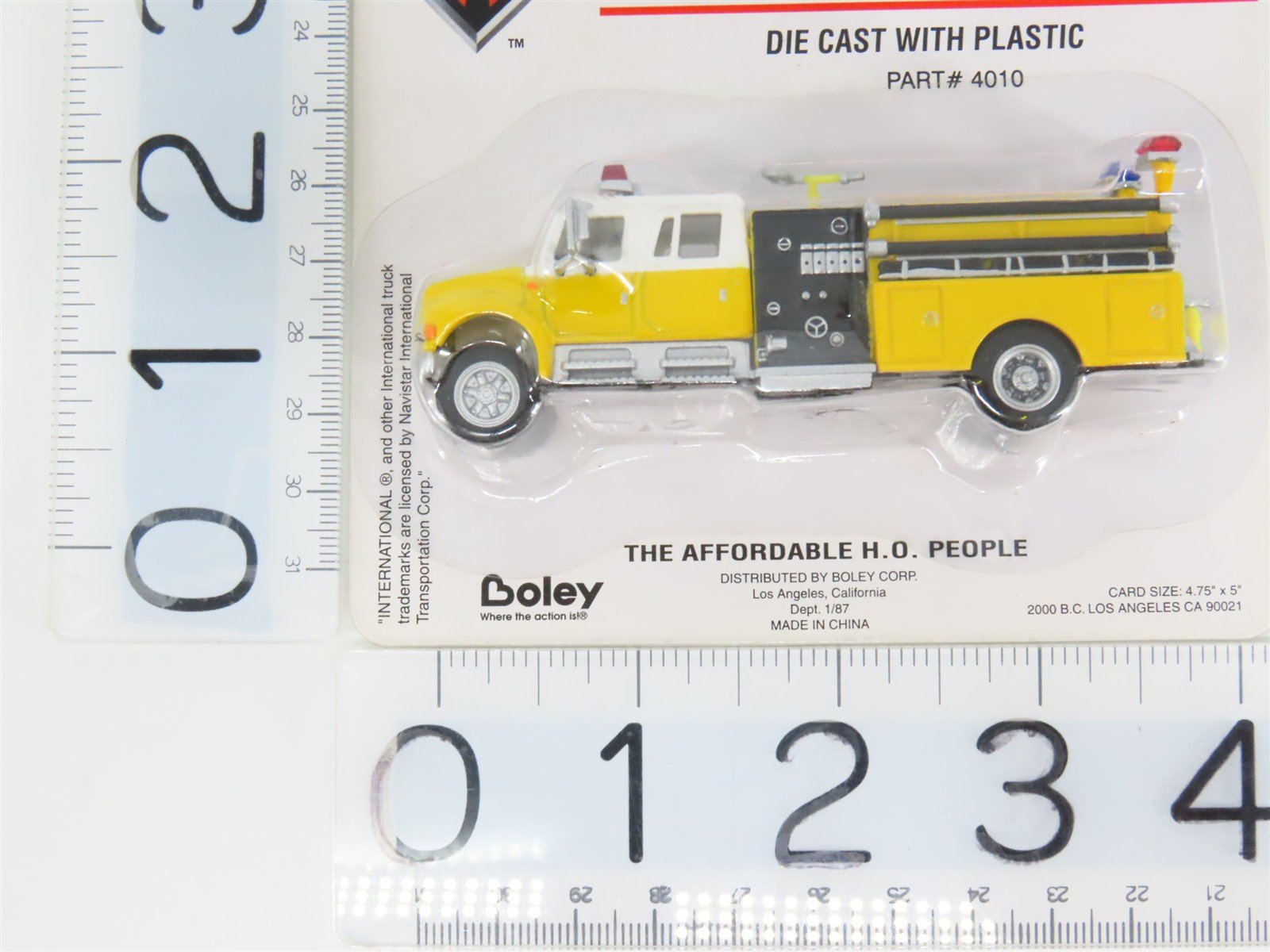 HO 1/87 Scale Boley 4010 Yellow International Fire Truck - SEALED