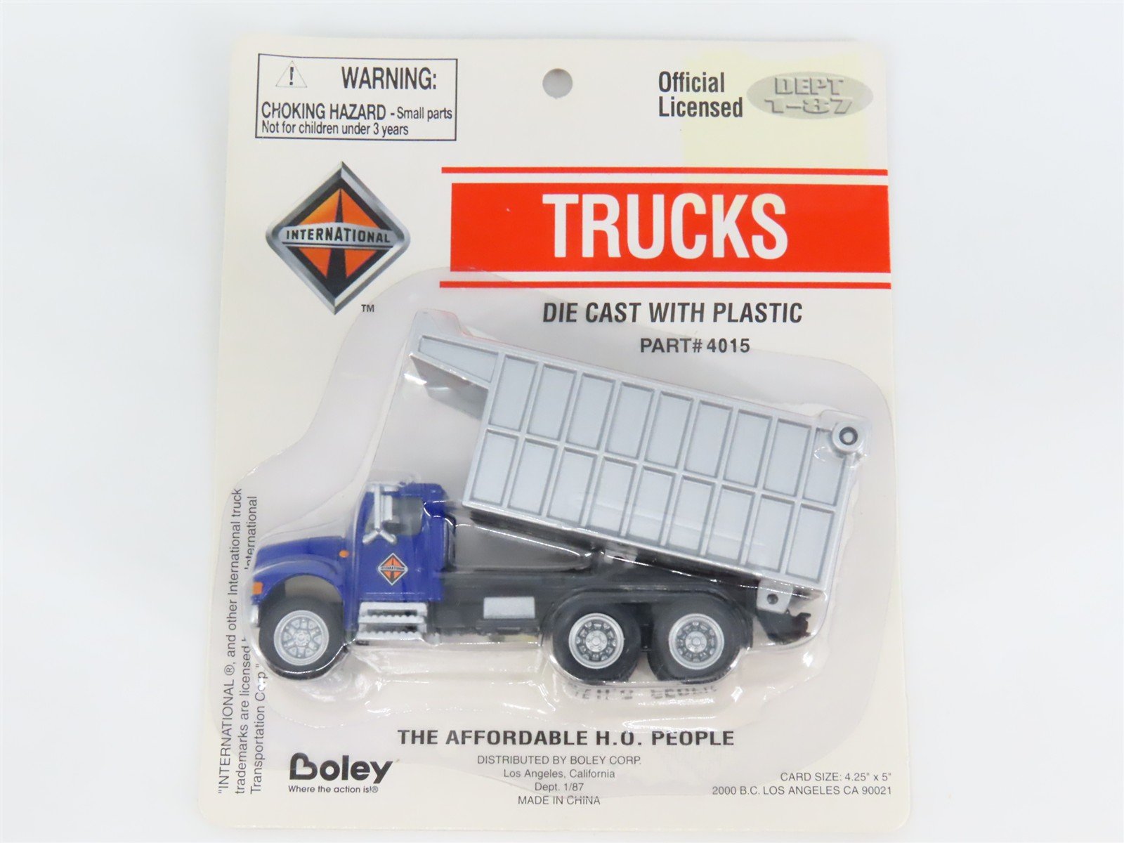HO 1/87 Scale Boley 4015 Dark Blue/Silver International Dump Truck - SEALED