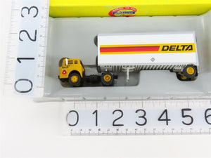 HO 1/87 Scale Athearn 91025 DELTA Ford C-Series Semi-Truck w/ 28' Wedge Trailer