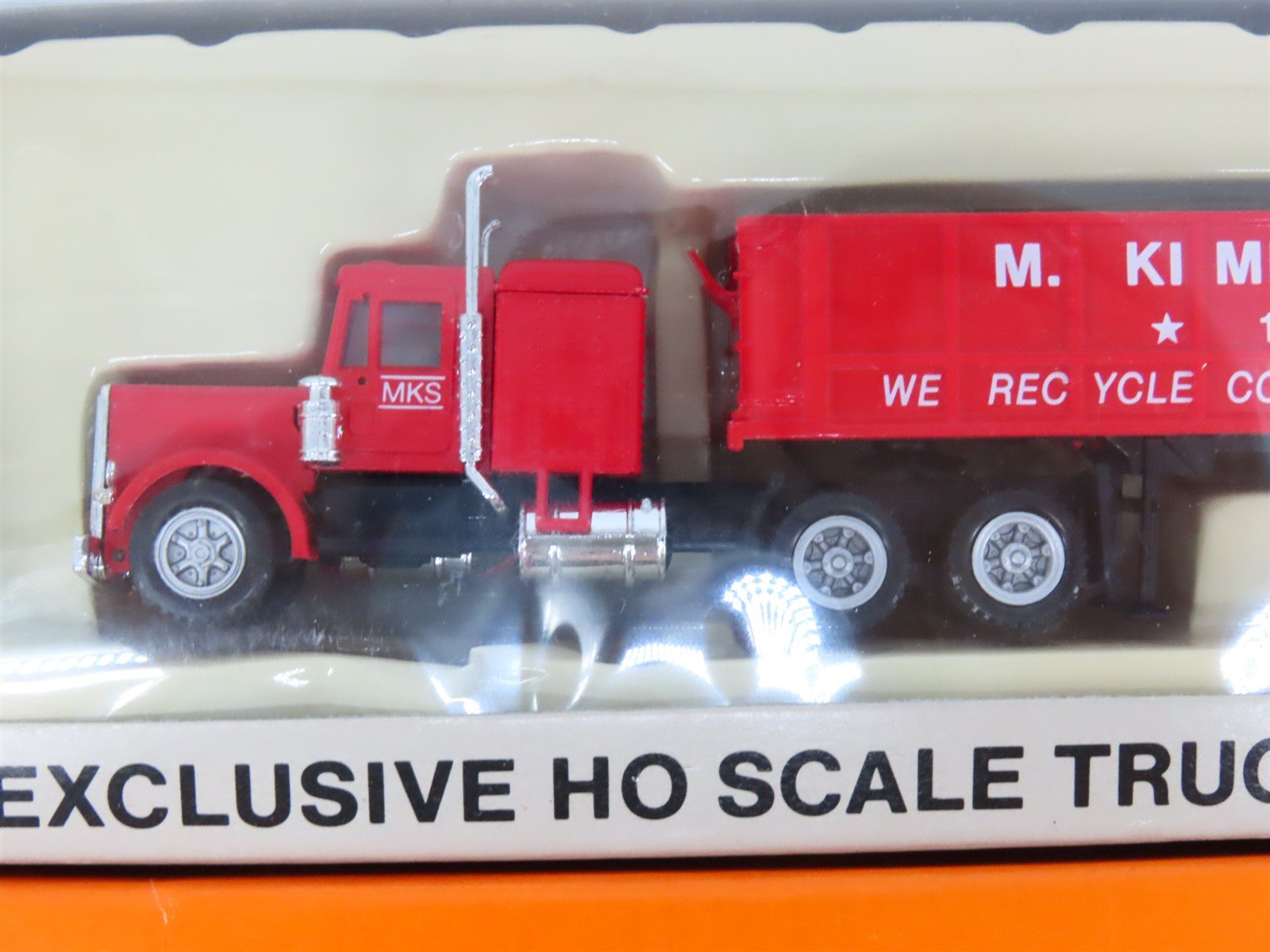 LOT of 2 HO 1/87 Scale Con-Cor Stevens & MKS Semi-Trucks w/ Long Dump Trailers
