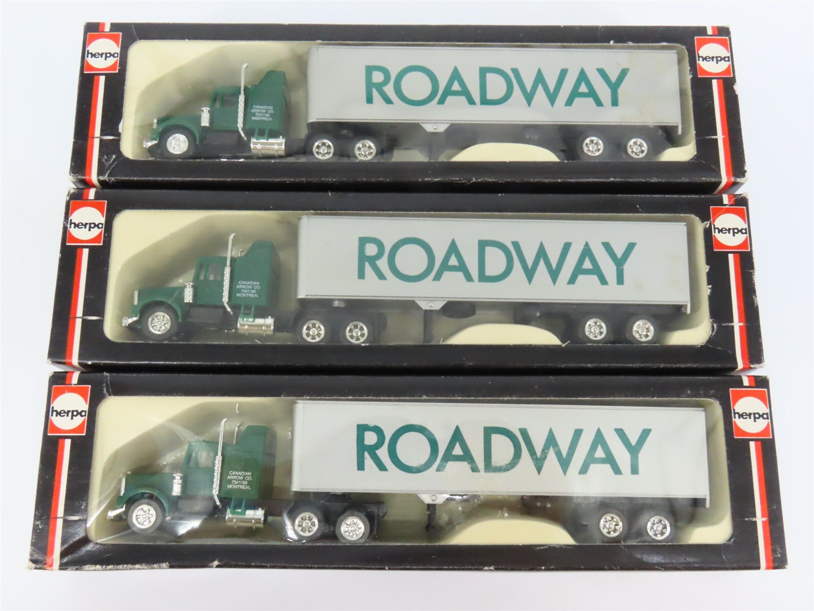 LOT of 3 HO 1/87 Scale Herpa 950229 Roadway Kenworth Semi-Trucks