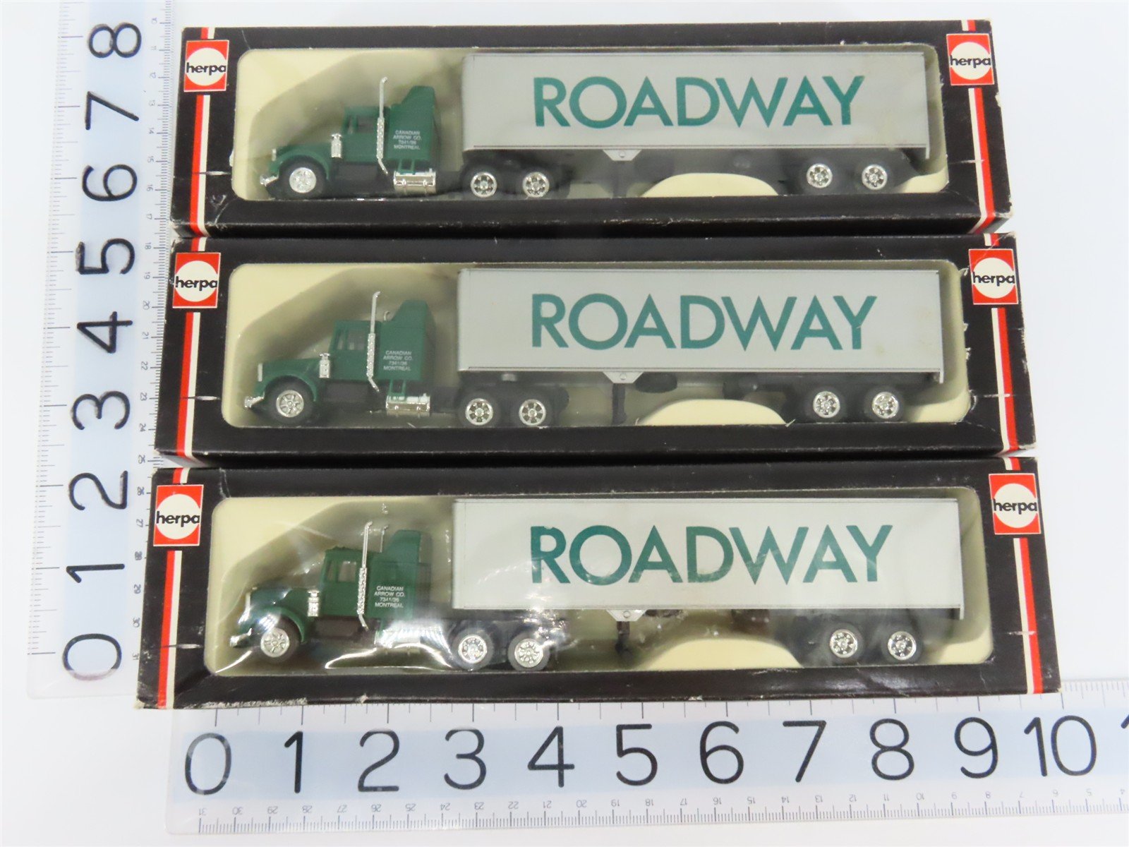 LOT of 3 HO 1/87 Scale Herpa 950229 Roadway Kenworth Semi-Trucks