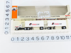 HO 1/87 Scale Con-Cor 0004-001029 Transcon Semi-Truck w/ Twin 27' Trailers