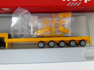 HO 1/87 Scale Herpa 6174 Red Semi-Truck w/ Yellow Step Deck Trailer