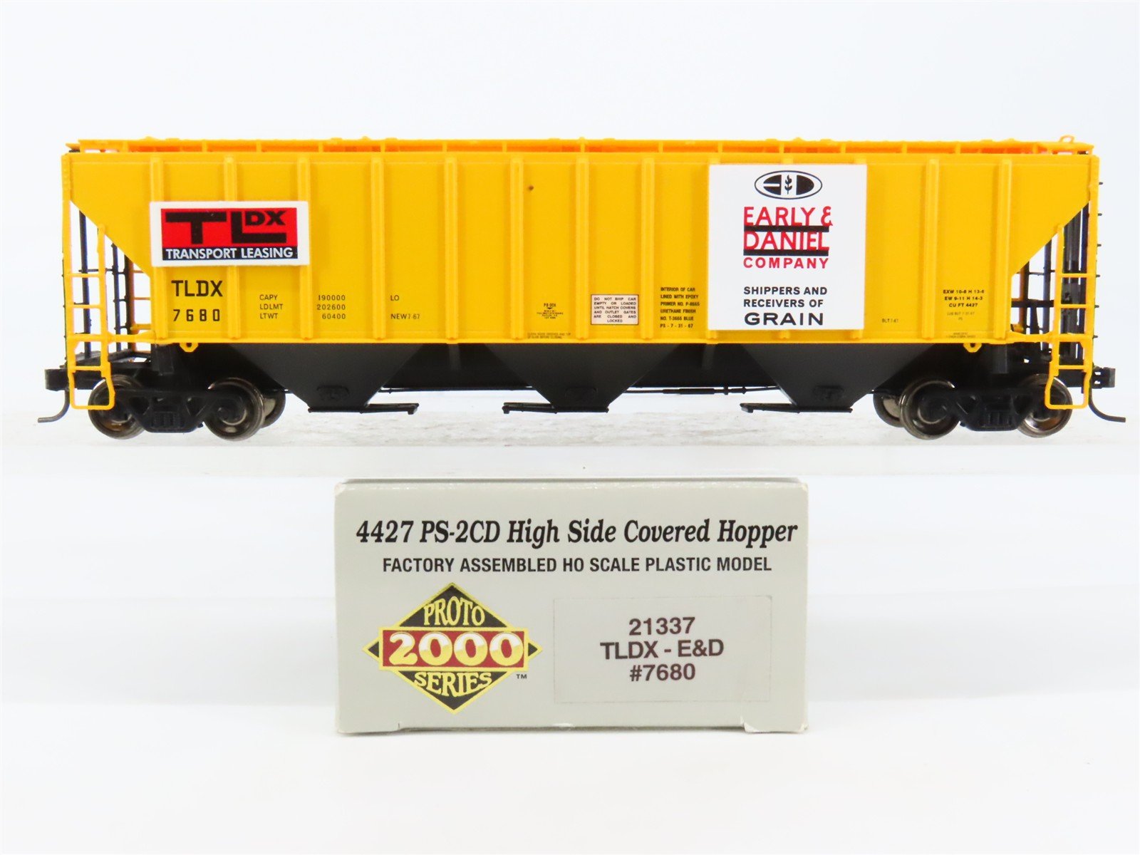 HO Proto 2000 21337 TLDX E&D Early & Daniel 3-Bay PS-2CD Covered Hopper #7680