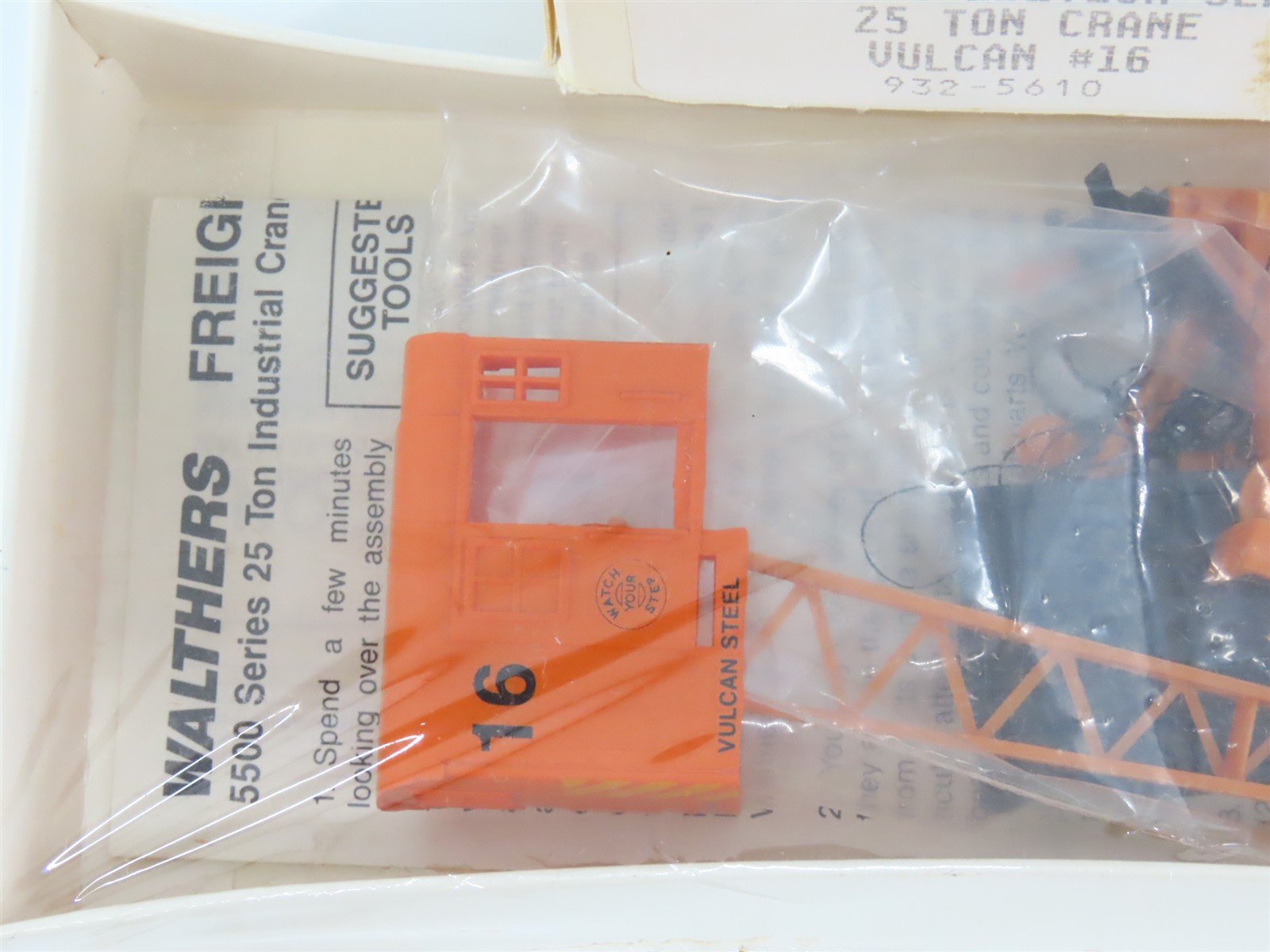 HO Scale Walthers Kit #932-5610 Vulcan Steel 25-Ton Crane Car #16