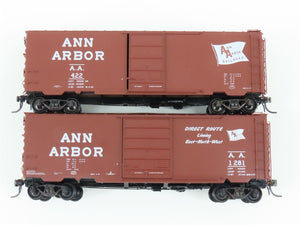 LOT of 5 HO Scale Kadee AA Ann Arbor Railroad 40' PS-1 Single Door Box Cars