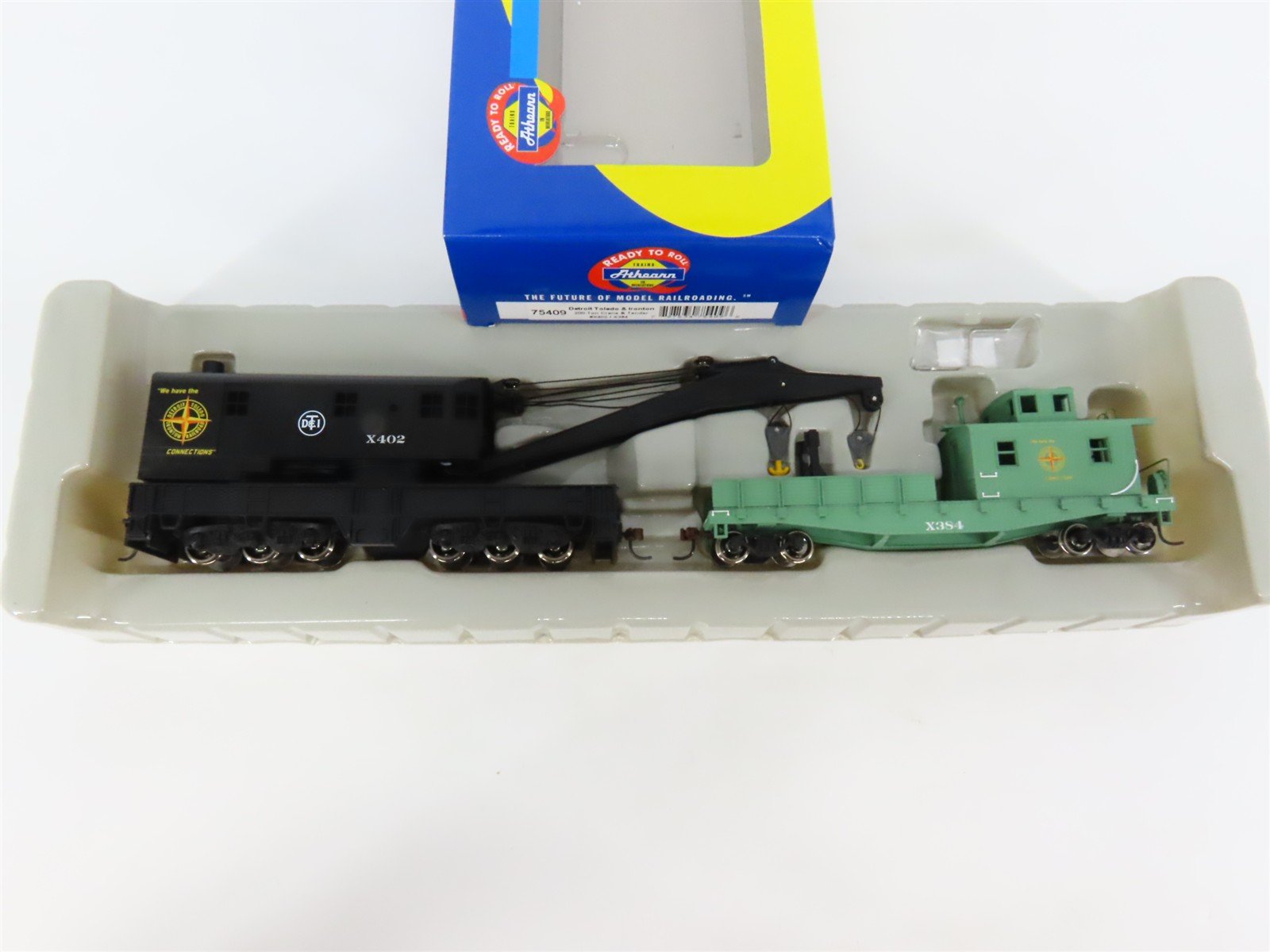 HO Athearn 75409 DT&I Detroit Toledo & Ironton 200-Ton Crane Car & Tender Set