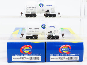 HO Athearn 89101/89102 AESX Staley NACC 8k Gallon Beer Can Tank Cars 2-Pack