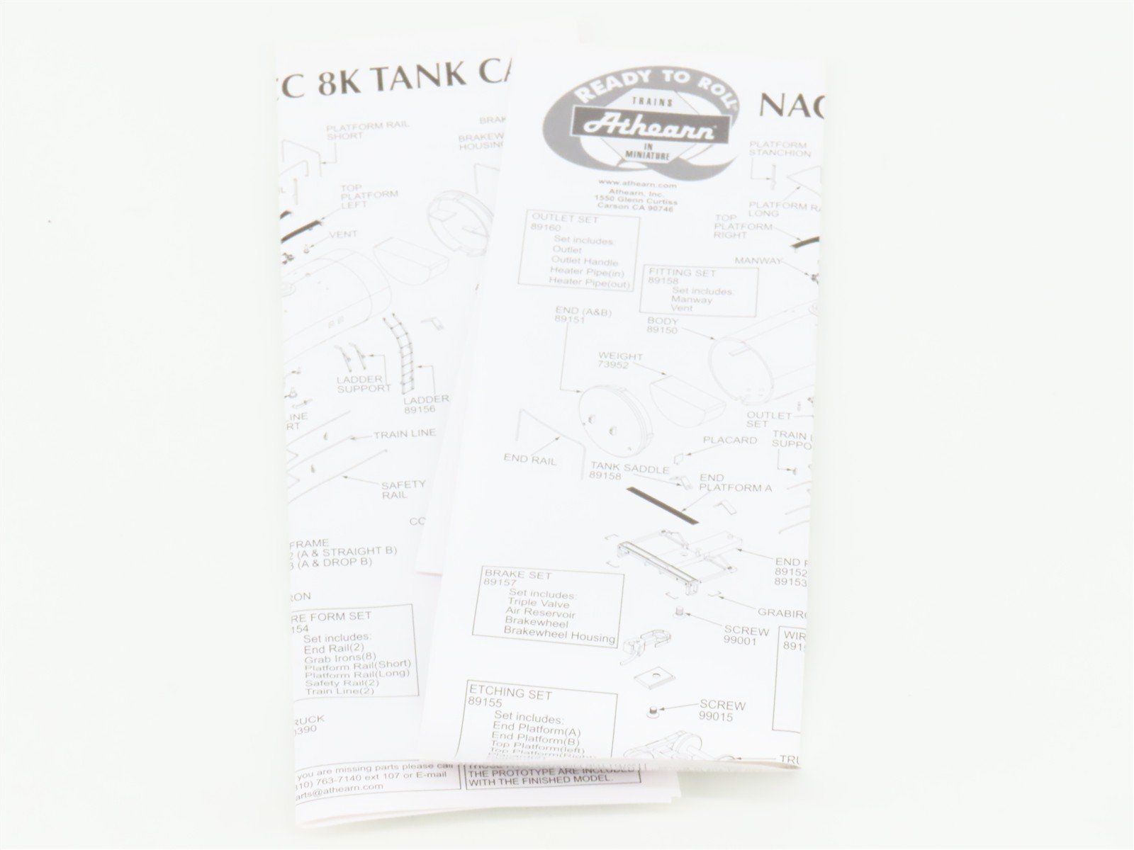 HO Athearn 89101/89102 AESX Staley NACC 8k Gallon Beer Can Tank Cars 2-Pack