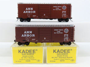 HO Scale Kadee 5214/5239 AA Ann Arbor 40' PS-1 Single Door Box Cars 2-Pack