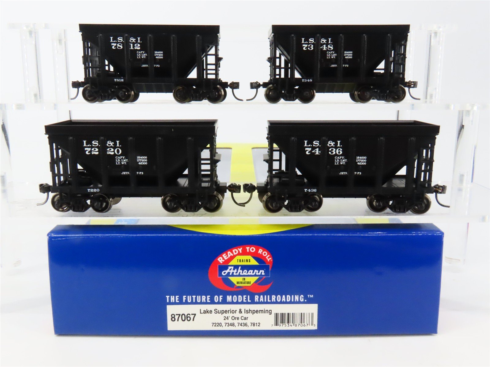HO Scale Athearn 87067 LS&I Lake Superior & Ishpeming 24' Ore Cars 4-Pack