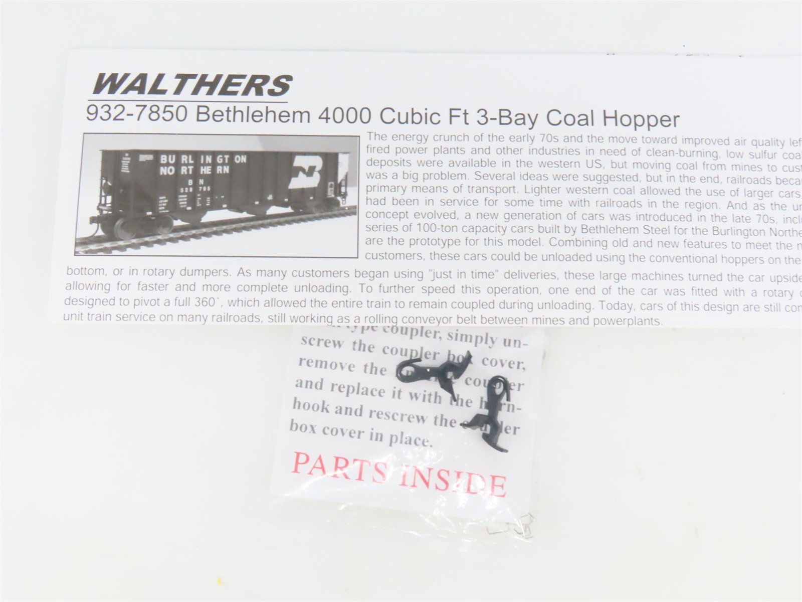 HO Scale Walthers Gold 932-7853 SOO Line Railroad Bethlehem 3-Bay Hoppers 6-Pack