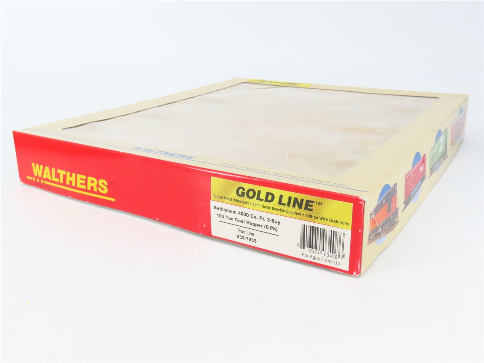 HO Scale Walthers Gold 932-7853 SOO Line Railroad Bethlehem 3-Bay Hoppers 6-Pack