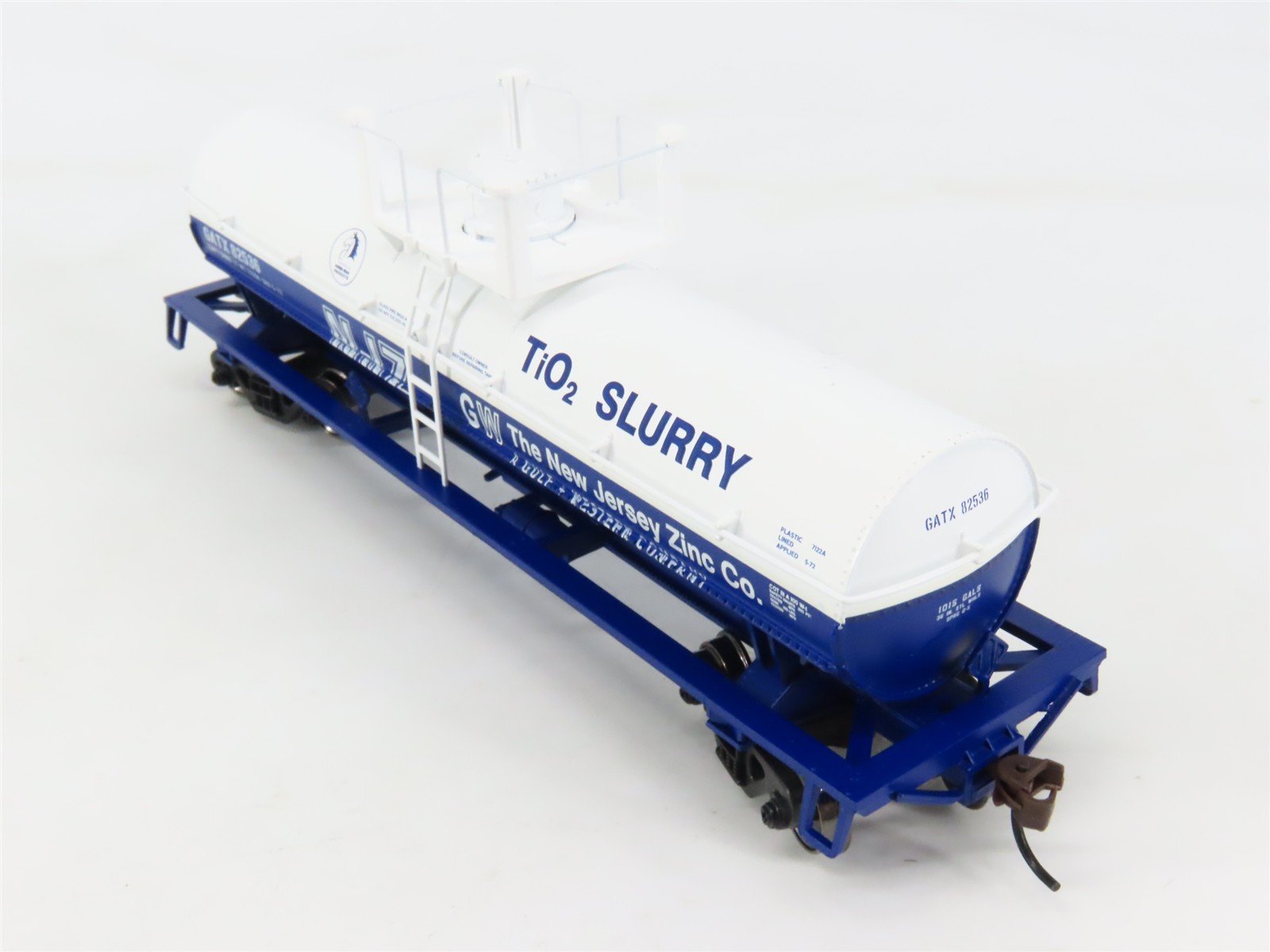 HO Scale Athearn 7288 GATX New Jersey Zinc Slurry Chemical Tank Car #82536