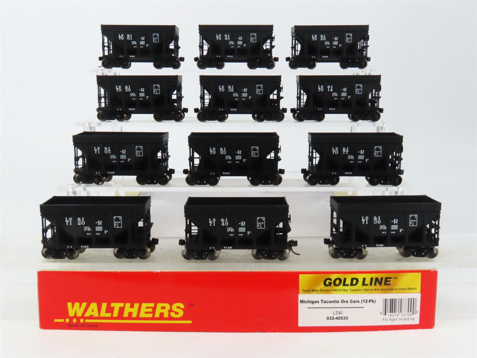 HO Walthers Gold 932-40533 LS&I Lake Superior & Ishpeming Ore Cars 12-Pack