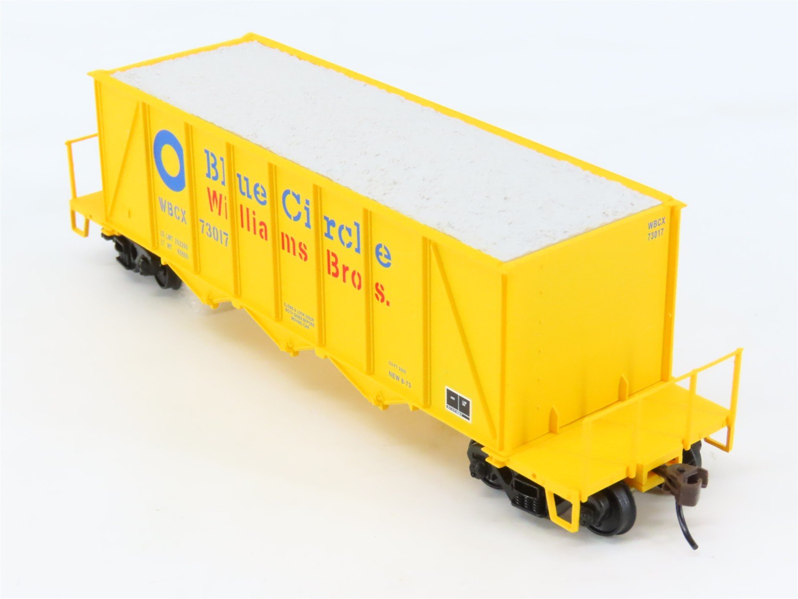 HO Walthers 932-7065 WBCX Blue Circle 40' 3-Bay Ortner Hopper #73017 w/ Load
