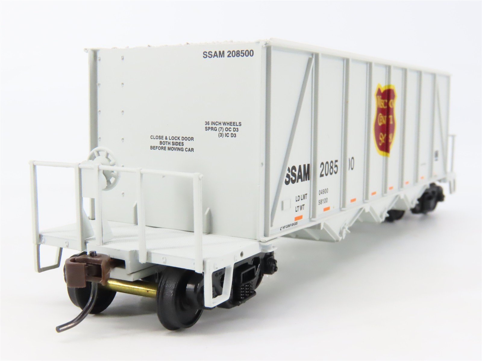 HO Scale Walthers 932-7063 SSAM / WC 3-Bay Ortner Hopper #208500 w/ Load