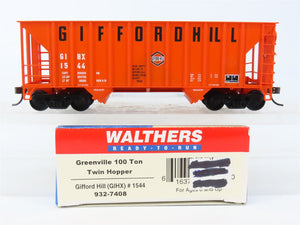 HO Scale Walthers 932-7408 GIHX Glifford Hill 2-Bay Greenville Hopper #1544