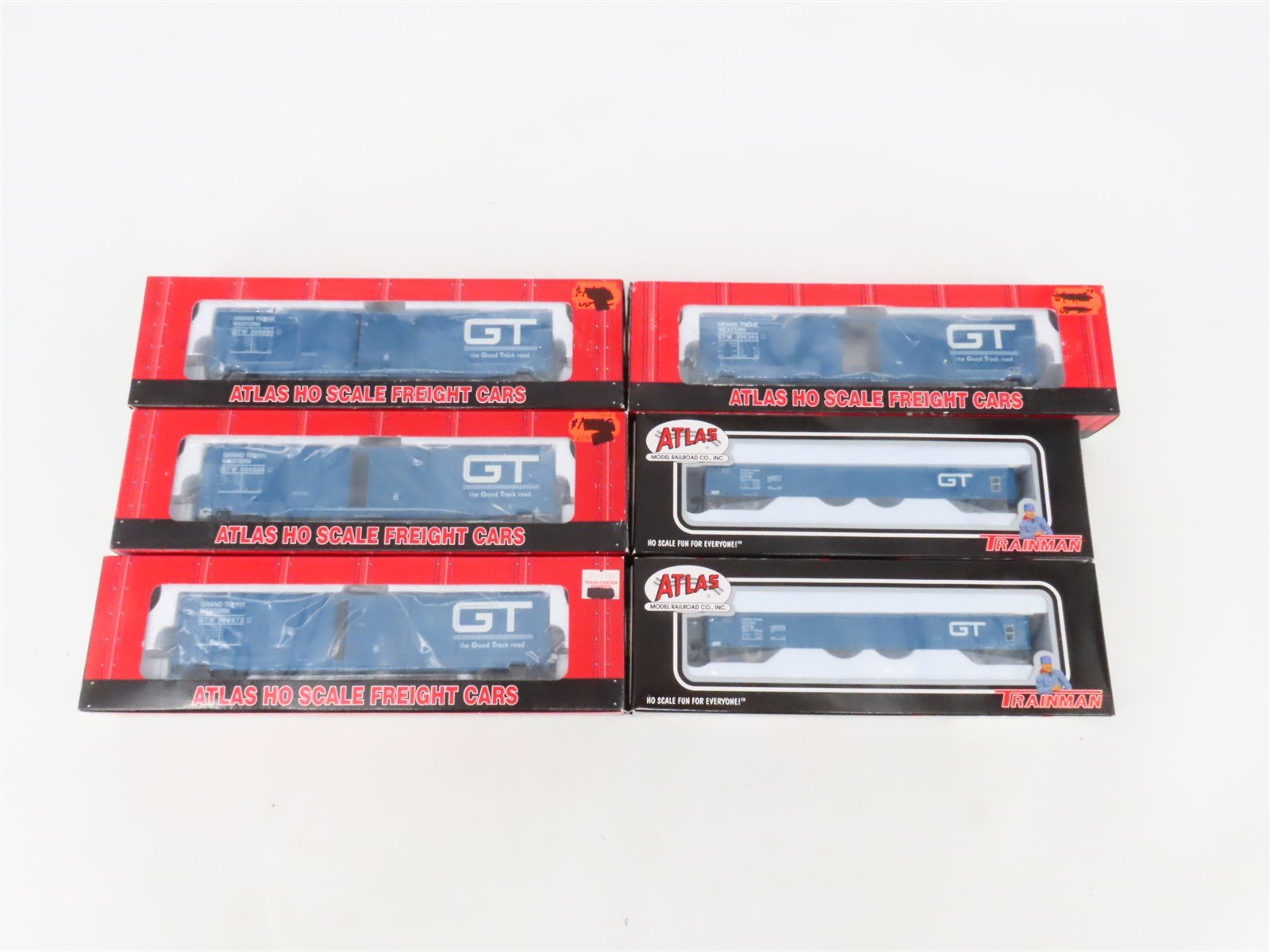 LOT of 6 HO Scale Atlas GTW Grand Trunk Western Evans Gondolas & 60' Boxcars